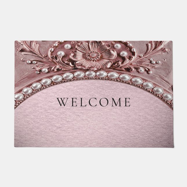 Felpudo Pink Flower Doormat (Anverso)