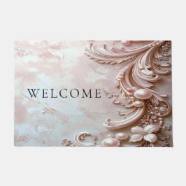 Felpudo Pink Ornate Pearl and Floral Doormat