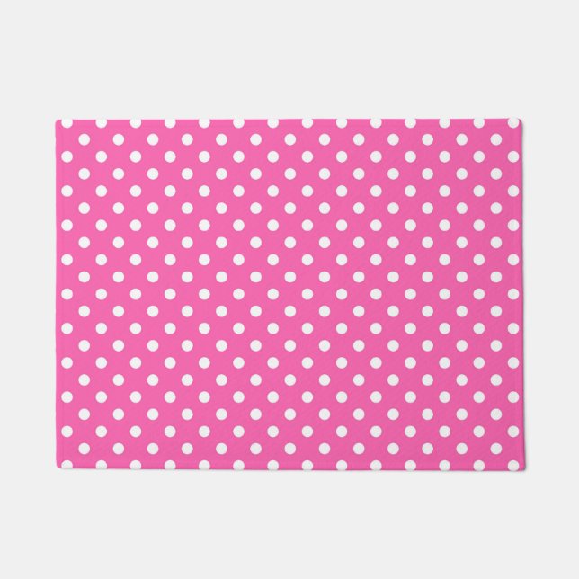 Felpudo Pink Polka Dot Breast Cancer Awareness Pattern (Anverso)