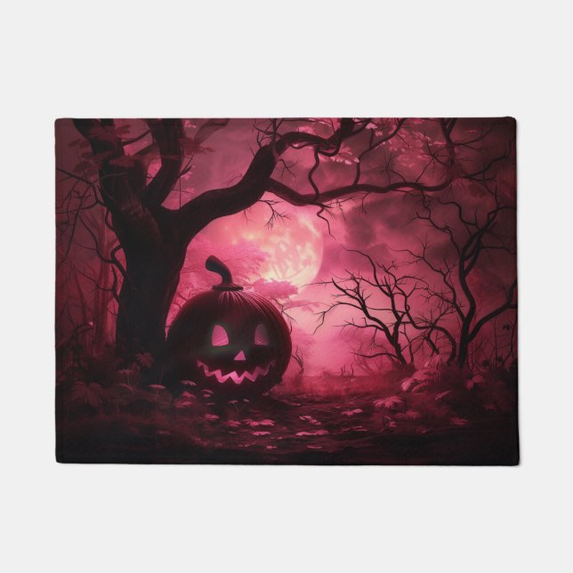 Felpudo Pink Spooky Jack O Lantern (Anverso)