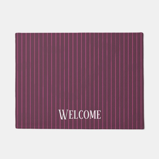 Felpudo Pinstripes burdeos personalizadas (Anverso)