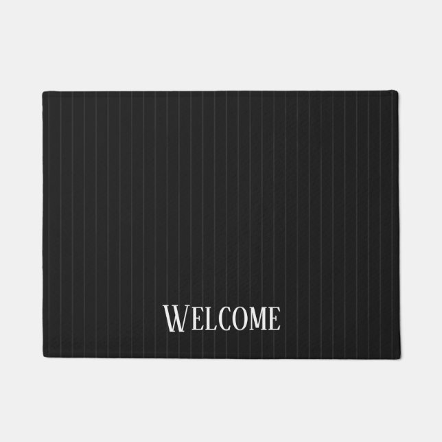 Felpudo Pinstripes negras personalizadas (Anverso)