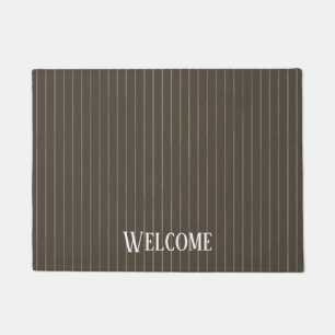 Felpudo Pinstripes retro castaño personalizado