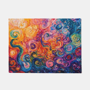 Felpudo Pintado de aceite de Swichedelic Swirls