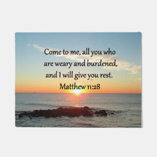 FELPUDO PINTORESCA MATTHEW 11"28 SCRIPTURE VERSE