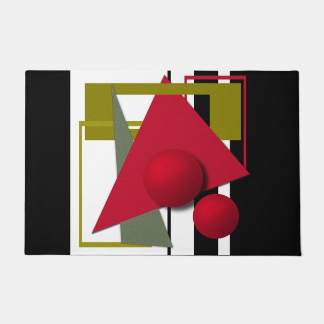 Felpudo Pintura abstracta, formas geométricas (Anverso)