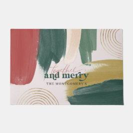 Felpudo Pintura abstracta moderna | Navidades monogramas