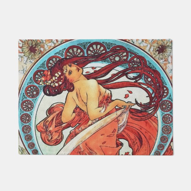 Felpudo Pintura Art Nouveau de Alphonse Mucha Dance (Anverso)