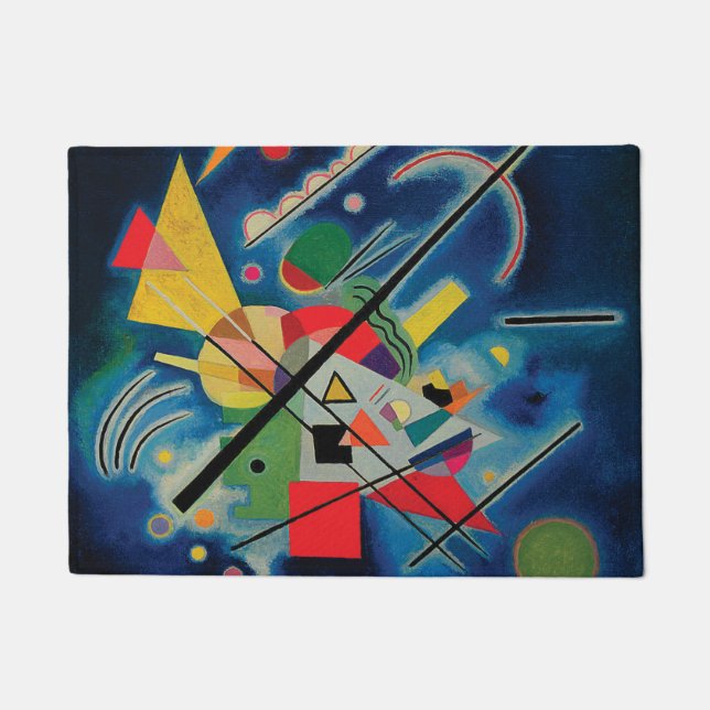 Felpudo Pintura azul de Wassily Kandinsky (Anverso)