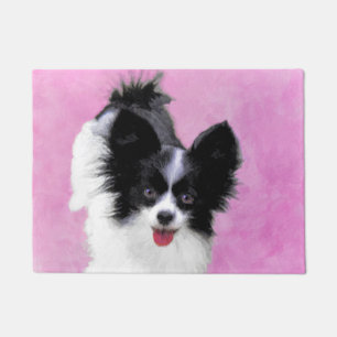 Felpudo Pintura (blanca y negra) de Papillon - arte del