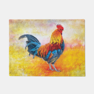 Felpudo Pintura colorida del arte de Digitaces del gallo