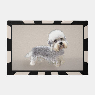 Felpudo Pintura Dandie Dinmont Terrier Original Perro Arte