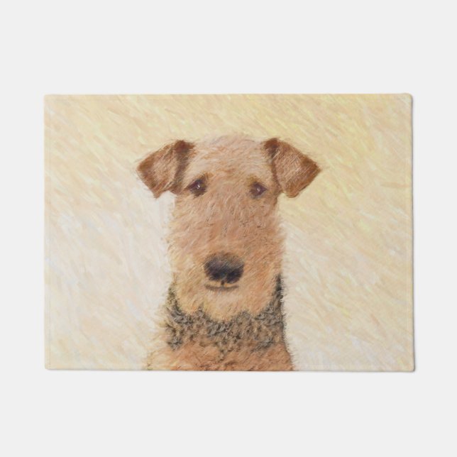 Felpudo Pintura de Airedale Terrier - Arte original y boni (Anverso)