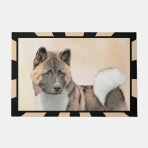 Felpudo Pintura de Akita - Arte de perro original curado