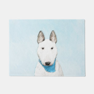Felpudo Pintura de Bull Terrier - Arte de Perro Original.
