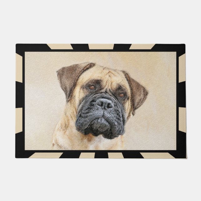 Felpudo Pintura de Bullmastiff - Arte de Perro Original. (Anverso)