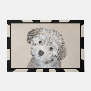 Felpudo Pintura de cachorro habanesa - Arte de perro origi