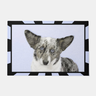 Felpudo Pintura de Cardigan Welsh Corgi - Arte Perro Origi