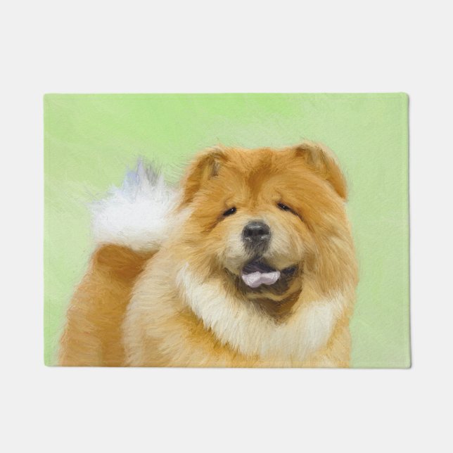 Felpudo Pintura de Chow Chow - Arte Perro Original. (Anverso)