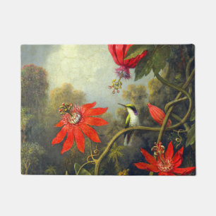Felpudo Pintura de colibrí y pasionarias