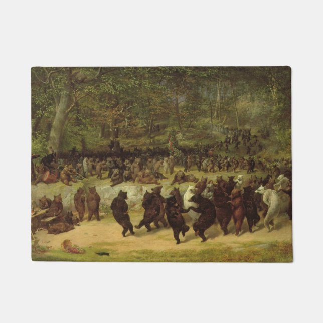 Felpudo Pintura de danza del oso - barba de William Holbro (Anverso)