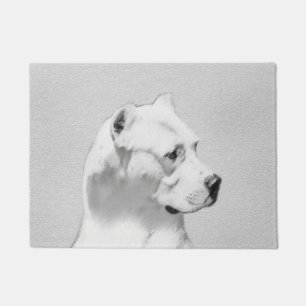 Felpudo Pintura de Dogo Argentino - Arte original del perr