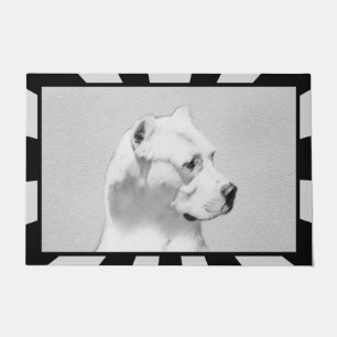 Felpudo Pintura de Dogo Argentino - Arte original del perr