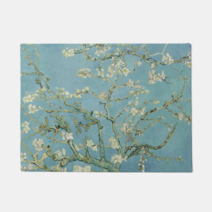 Felpudo Pintura de flores de almendra de Van Gogh