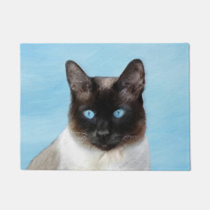 Felpudo Pintura de gatos siamesa - Arte de gatos original