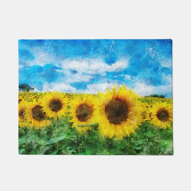 Felpudo Pintura de girasoles (Anverso)