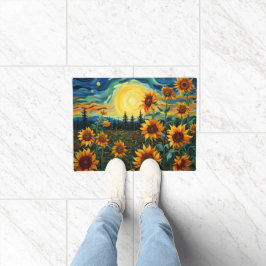Felpudo Pintura de girasoles de Van Gogh