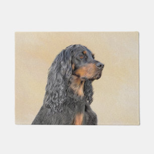 Felpudo Pintura de Gordon Setter - Arte de Perro Original.