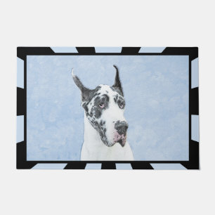 Felpudo Pintura de Great Dane (Harlequin) - Arte original