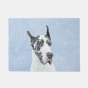 Felpudo Pintura de Great Dane (Harlequin) - Arte original 