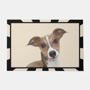 Felpudo Pintura de Greyhound italiana - Arte Perro Origina