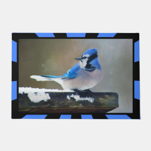 Felpudo Pintura de Jay azul - Arte de pájaro original