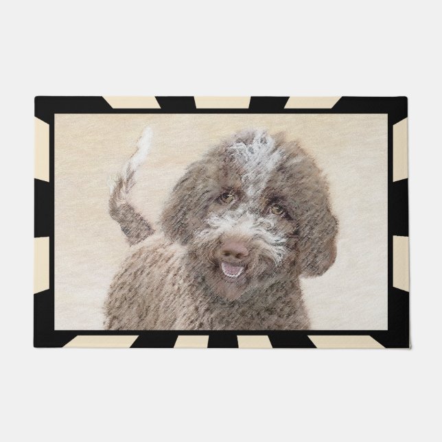 Felpudo Pintura de Lagotto Romagnolo - Arte de perro origi (Anverso)