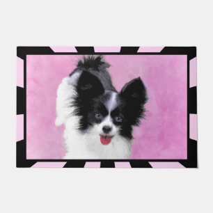 Felpudo Pintura de Papillon (blanco y negro) - Arte de per