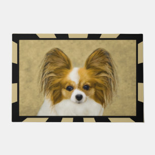Felpudo Pintura de Papillon (Hound Tri) - Arte original de