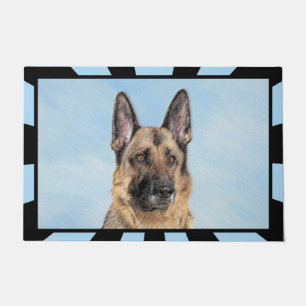Felpudo Pintura de pastor alemán - Arte de perro original