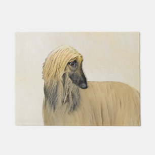 Felpudo Pintura de perro afgano - Arte de perro original l