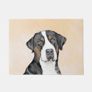 Felpudo Pintura de Perro de Montaña Grande Suiza - Arte o