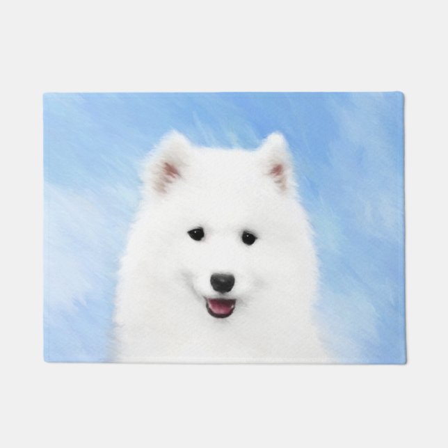 Felpudo Pintura de pimienta de Samoyed - Arte Perro Origin (Anverso)