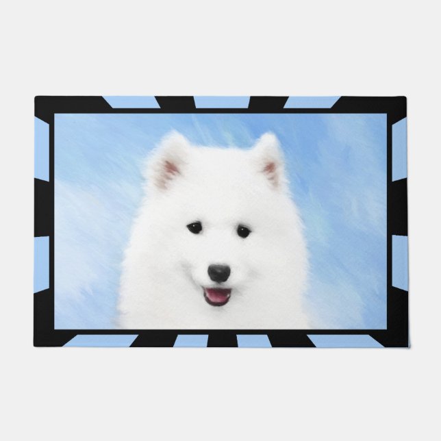 Felpudo Pintura de pimienta de Samoyed - Arte Perro Origin (Anverso)