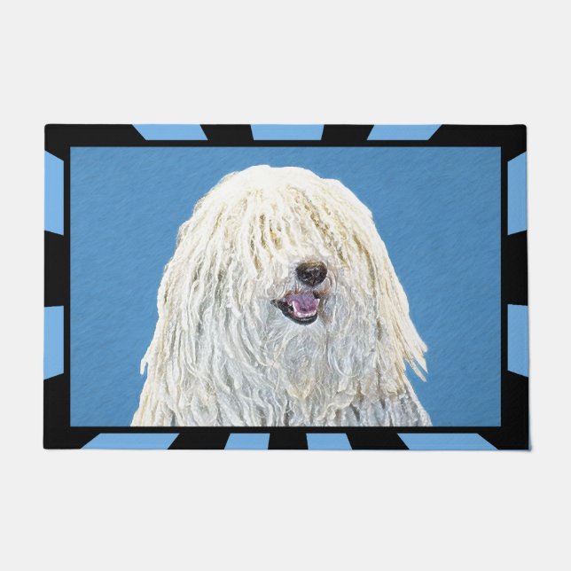 Felpudo Pintura de puli - Arte de perro original lindo (Anverso)