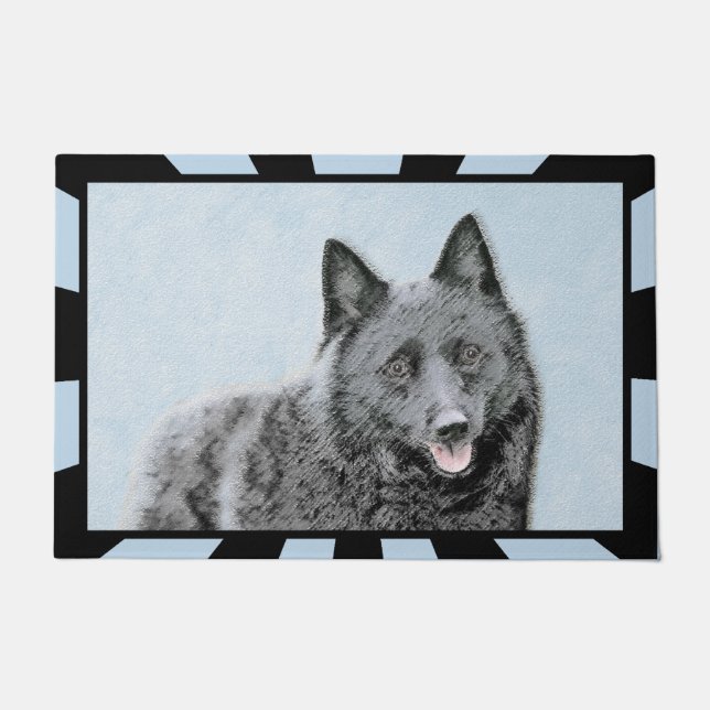 Felpudo Pintura de Schipperke - Arte Perro Original Cuto (Anverso)