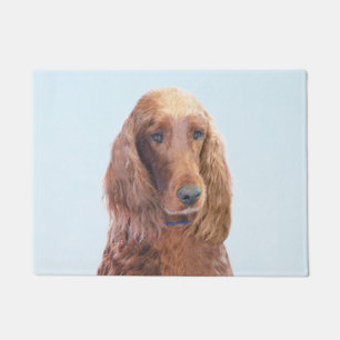Felpudo Pintura de Setter Irlandés - Arte de Perro Origina