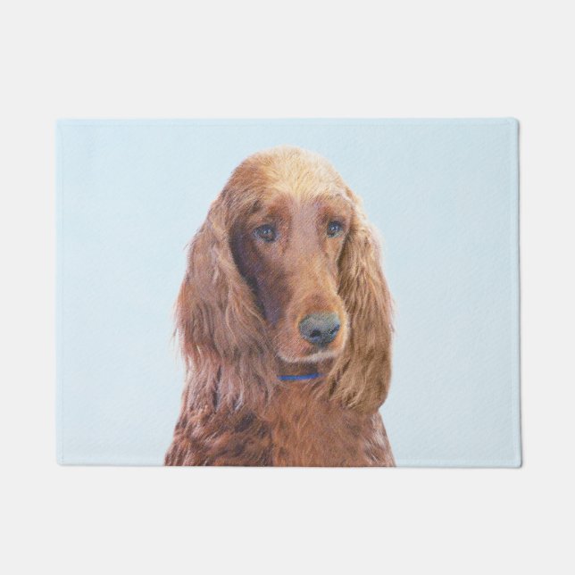 Felpudo Pintura de Setter Irlandés - Arte de Perro Origina (Anverso)