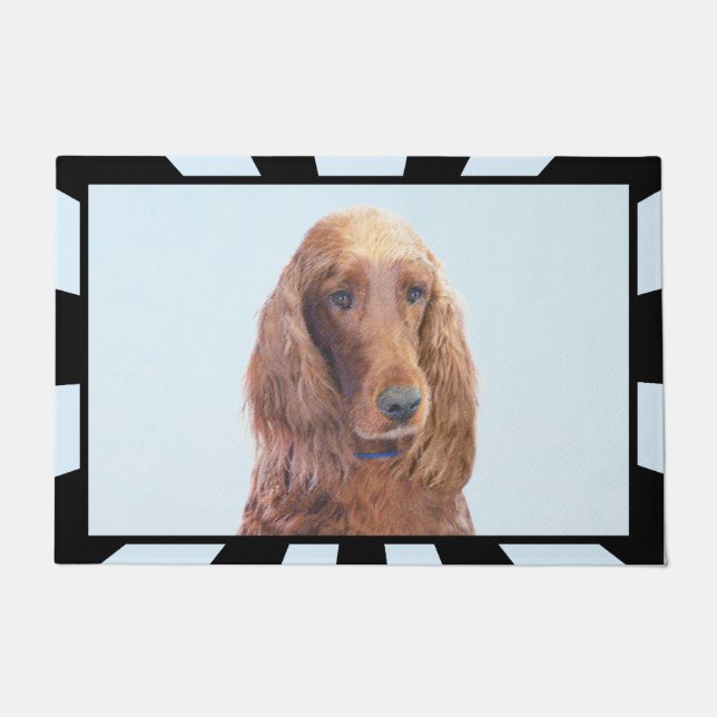 Felpudo Pintura de Setter Irlandés - Arte de Perro Origina (Anverso)