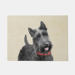 Felpudo Pintura de terrorífico escocés - Arte de perro o